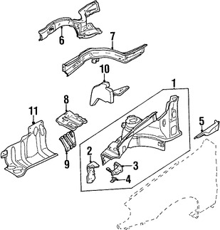 Foto de Soporte de la Bandeja de la batera Original para Daewoo Lanos 1999 2000 2001 2002 Marca DAEWOO Nmero de Parte 96277120