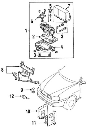 Foto de Conjunto hidrulico de frenos ABS Original para Daewoo Lanos 1999 2000 Daewoo Nubira 1999 Marca DAEWOO Nmero de Parte 18024772