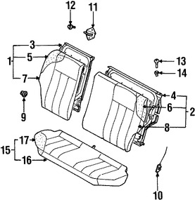 Foto de Bastidor de Respaldo de Asiento Original para Daewoo Lanos 1999 2000 2001 2002 Marca DAEWOO Nmero de Parte 96226031