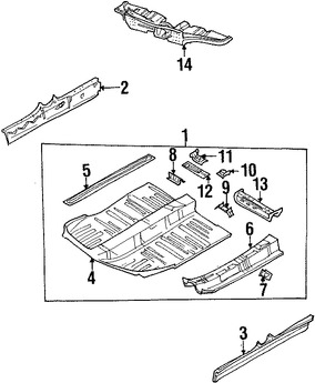 Foto de Travesano Plataforma de Piso Original para Daewoo Lanos 1999 2000 2001 2002 Marca DAEWOO Nmero de Parte 96299039