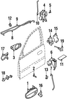 Foto de Conjunto de pestillo de puerta Original para Daewoo Lanos 2000 1999 Marca DAEWOO Nmero de Parte 96305412