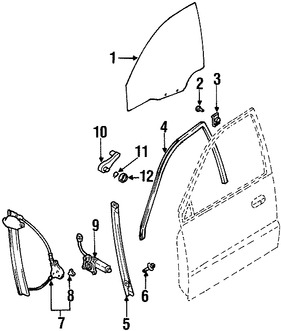 Foto de Regulador de Vidrio Automatico Original para Daewoo Lanos 1999 2000 2001 2002 Marca DAEWOO Nmero de Parte 96225384