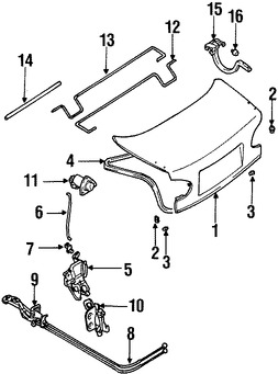 Foto de Tapa del maletero Original para Daewoo Lanos 1999 2000 Marca DAEWOO Nmero de Parte 96215422