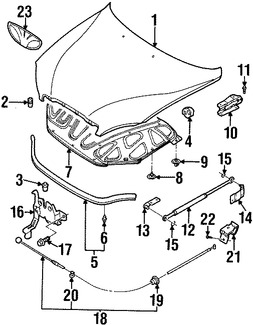 Foto de Aislamiento del capo Original para Daewoo Leganza 1999 2000 2001 2002 Marca DAEWOO Nmero de Parte 96194490