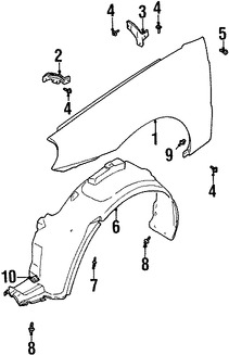 Foto de Guardafango Original para Daewoo Leganza 1999 2000 2001 2002 Marca DAEWOO Nmero de Parte 96205108