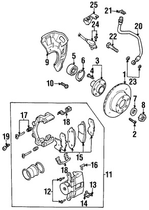 Foto de Gua del Pasador de Caliper Original para Daewoo Leganza 1999 2000 2001 2002 Marca DAEWOO Nmero de Parte 93740249