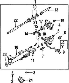 Foto de Columna de Direccion Original para Daewoo Leganza 1999 2000 2001 2002 Marca DAEWOO Nmero de Parte 96329865