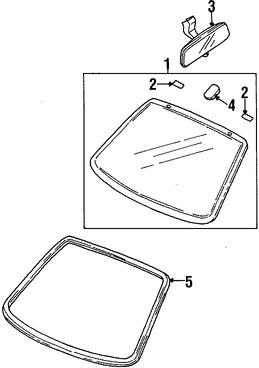 Foto de Espejo retrovisor interior Original para Daewoo Leganza 1999 2000 2001 2002 Marca DAEWOO Nmero de Parte 96838696