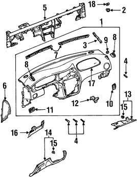 Foto de Cubierta de Panel de Instrumentos Original para Daewoo Leganza 1999 2000 2001 2002 Marca DAEWOO Nmero de Parte 96239831