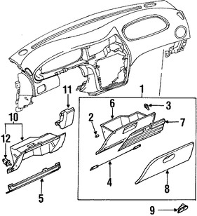 Foto de Guantera Original para Daewoo Leganza 1999 2000 2001 2002 Marca DAEWOO Nmero de Parte 96239842