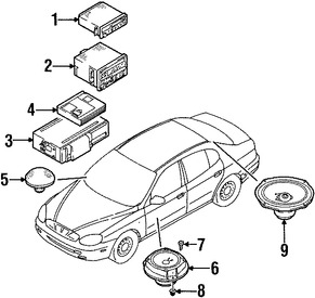 Foto de Unidad de Control de Radio Original para Daewoo Leganza Daewoo Lanos Daewoo Nubira Marca DAEWOO Nmero de Parte 96331534