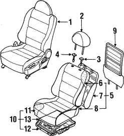 Foto de Bastidor de Respaldo de Asiento Original para Daewoo Leganza 1999 2000 2001 2002 Marca DAEWOO Nmero de Parte 96269200