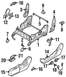 Foto de Manilla de Ajuste de Reclinacion Asiento Trasero Original para Daewoo Leganza 1999 2000 2001 2002 Marca DAEWOO Nmero de Parte 96241789