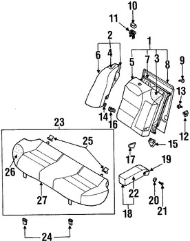 Foto de Cojin de Asiento Original para Daewoo Leganza 2001 2002 Marca DAEWOO Nmero de Parte 96483334