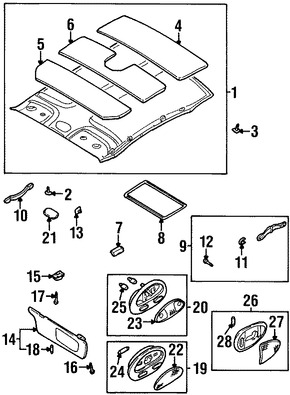 Foto de Luz de techo Original para Daewoo Leganza 1999 2000 2001 2002 Marca DAEWOO Nmero de Parte 96251398