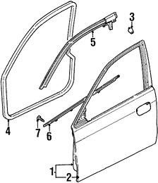 Foto de Sello de la puerta Original para Daewoo Leganza 1999 2000 2001 2002 Marca DAEWOO Nmero de Parte 96205253