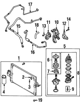 Foto de Compresor Aire Acondicionado Original para Daewoo Nubira 2000 2001 2002 Marca DAEWOO Nmero de Parte 96394713