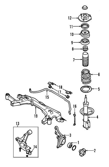 Foto de Puntal de suspensin Original para Daewoo Leganza 1999 2000 2001 2002 Marca DAEWOO Nmero de Parte 96299153