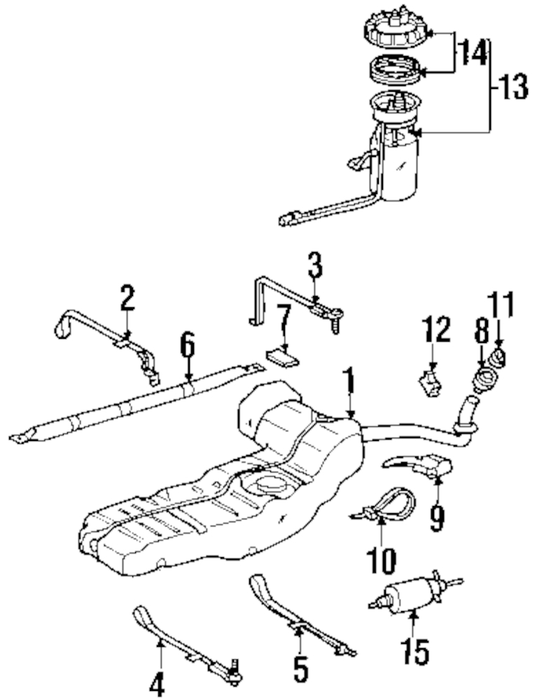 Foto de Conjunto de Bomba y Emisor de Combustible para Mercedes-Benz ML320 1998 Marca MERCEDES OEM Nmero de Parte #163 470 28 94