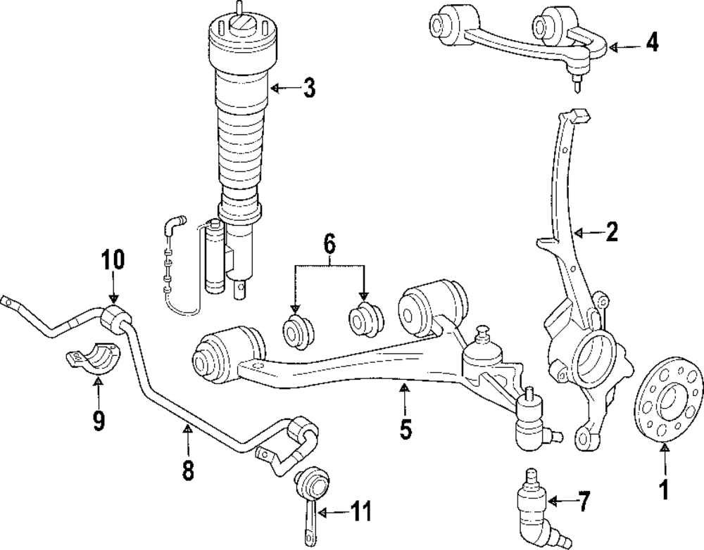 Foto de Puntal de suspensin para Mercedes-Benz S430 2004 Marca MERCEDES OEM Nmero de Parte 220 320 22 38