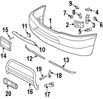 Foto de Soporte de cubierta de parachoques Original para Mercedes-Benz ML320 Mercedes-Benz ML430 Mercedes-Benz ML55 AMG Marca MERCEDES BENZ Nmero de Parte 1638850614