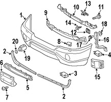 Foto de Soporte de cubierta de parachoques Original para Mercedes-Benz ML320 Mercedes-Benz ML350 Mercedes-Benz ML430 Mercedes-Benz ML500 Mercedes-Benz ML55 AMG Marca MERCEDES BENZ Parte #1638801614