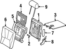 Foto de Panel posterior de Asiento Original para Mercedes-Benz ML320 Mercedes-Benz ML350 Mercedes-Benz ML430 Mercedes-Benz ML500 Mercedes-Benz ML55 AMG Marca MERCEDES BENZ Parte #16392006867E33