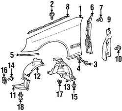 Foto de Guardafango Original para Mercedes-Benz C230 Mercedes-Benz C320 Mercedes-Benz C240 Mercedes-Benz C32 AMG Mercedes-Benz C280 Mercedes-Benz C350 Marca MERCEDES BENZ Parte #2038800118