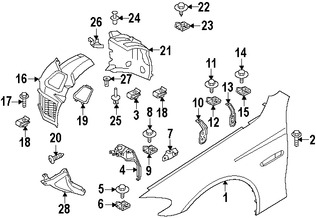 Foto de Guardafango Original para BMW Marca BMW Nmero de Parte 41357248660