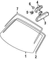 Foto de Espejo retrovisor interior Original para BMW Z4 2003 2004 2005 2006 2007 2008 Marca BMW Nmero de Parte 51164364205