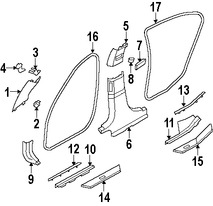 Foto de Juego de Molduras Pilar de Puerta Original para BMW Marca BMW Nmero de Parte 51437340683