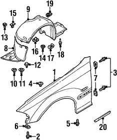 Foto de Enganche del protector de Guardafangos  Original para BMW Marca BMW Nmero de Parte 51717195796