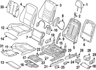 Foto de Almohadilla Calentadora de Asiento Original para BMW Marca BMW Nmero de Parte 64117243563