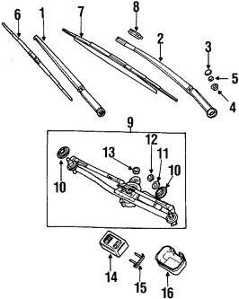 Foto de Buje de Varillaje de Limpia Parabrisas Original para BMW Marca BMW Nmero de Parte 61618391956