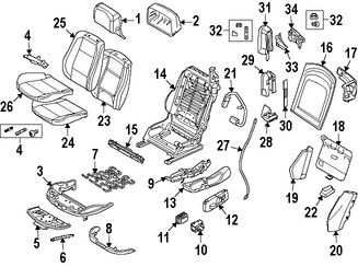 Foto de Panel posterior de Asiento Original para BMW 328i BMW 335i BMW 335is BMW M3 Marca BMW Nmero de Parte 52107258745