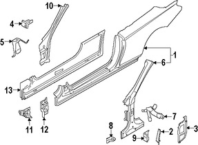 Foto de Refuerzo de Pilar A de Carroceria Original para BMW Marca BMW Nmero de Parte 41217347007