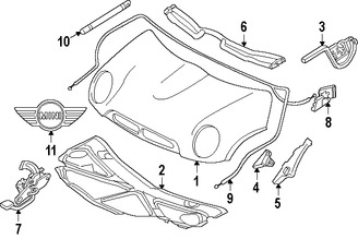 Foto de Panel de Cap Original para Mini Cooper Cooper Marca BMW Nmero de Parte 41617067753