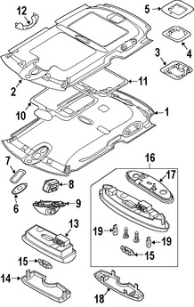 Foto de Techo Interior Original para Mini Cooper Cooper 2003 2004 Marca BMW Nmero de Parte 51447114579