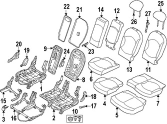 Foto de Cojin de respaldo de Asiento Original para Mini Cooper Cooper Countryman Mini Cooper Cooper Paceman Marca BMW Nmero de Parte 52209802449