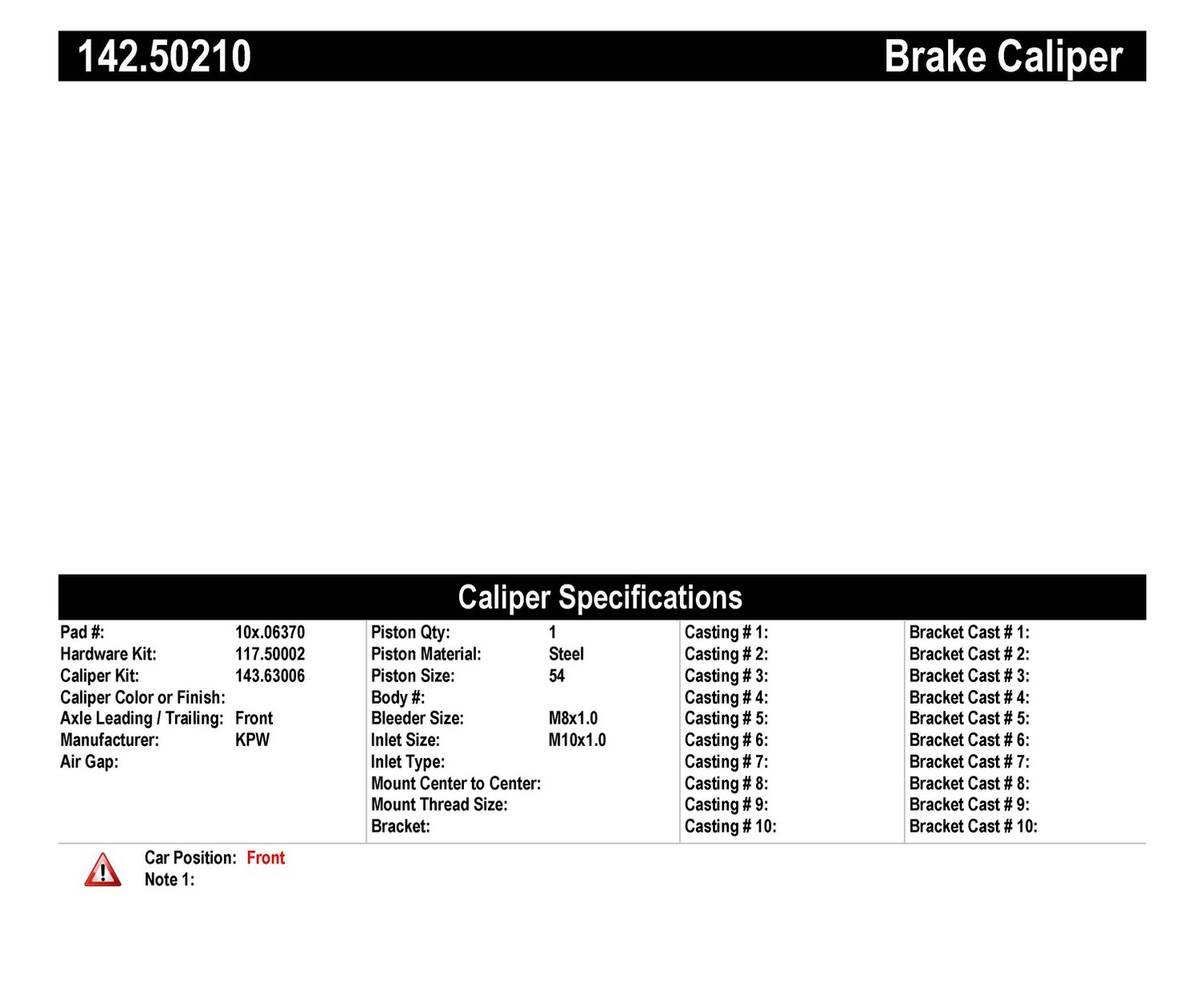 Foto de Caliper de Freno de Disco para Kia Sephia 2001 Kia Spectra 2001 2002 2003 Marca CENTRIC PARTS Nmero de Parte #142.50210