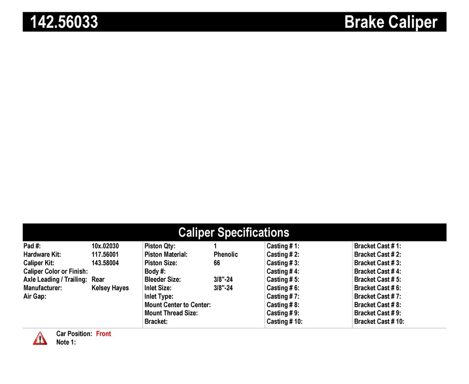 Foto de Pinza de Freno de Disco Posi-Quiet Loaded Caliper-Preferred para Jeep Wrangler 1987 Marca CENTRIC PARTS Nmero de Parte 142.56033