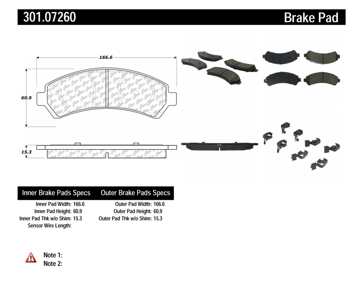 Foto de Pastilla de Freno de Disco Premium Ceramic Pads w Shims and Hardware para Isuzu Hombre Chevrolet Blazer Chevrolet S10 GMC Jimmy GMC Sonoma Oldsmobile Bravada Marca CENTRIC PARTS Parte #301.07260