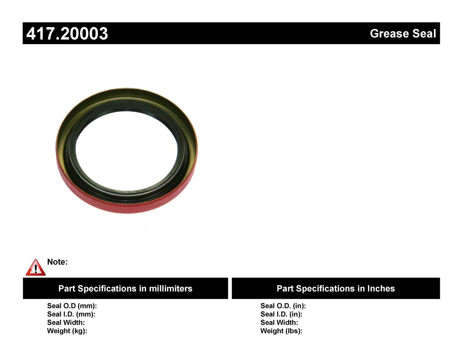 Foto de Sello de Rueda Centric Premium Oil & Grease para Jaguar XJ6 1978 Marca CENTRIC PARTS Nmero de Parte 417.20003