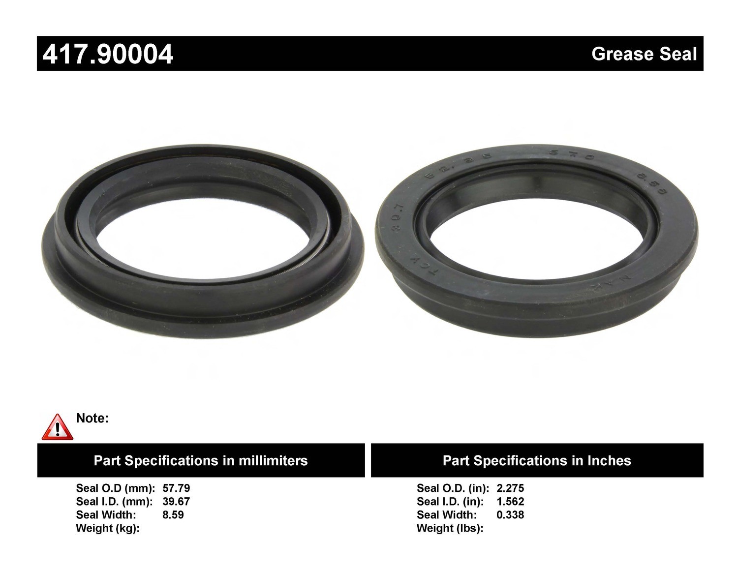 Foto de Sello del Eje Propulsor Centric Premium Oil & Grease para Porsche 924 1981 Marca CENTRIC PARTS Nmero de Parte 417.90004