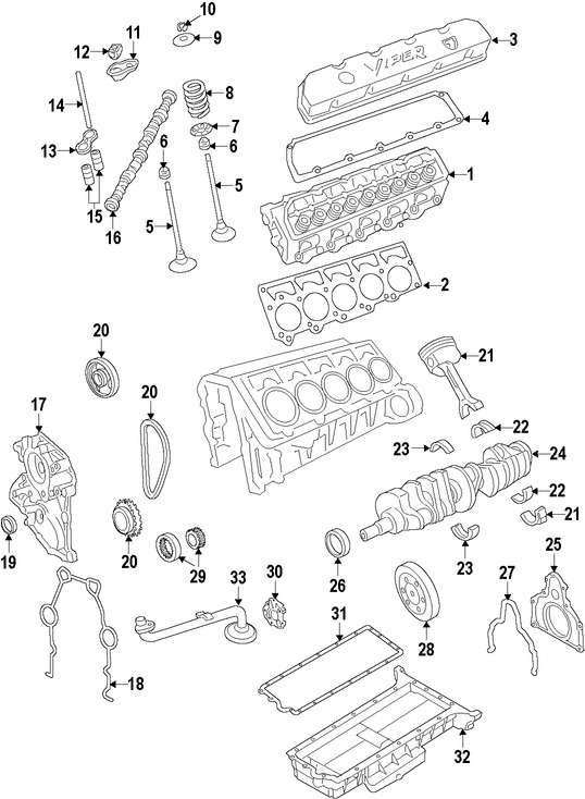 Foto de Seguidor del rbol de levas Original para Dodge Viper 2009 2010 2015 2016 2017 Marca CHRYSLER Nmero de Parte 5037812AA