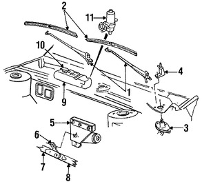 Foto de Brazo de Limpiaparabrisas Original para Chrysler Imperial Chrysler LeBaron Chrysler New Yorker Dodge Dynasty Dodge Lancer Marca CHRYSLER Nmero de Parte 4389382AB