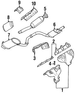 Foto de Silenciador Original para Chrysler Cirrus 1995 1996 1997 Dodge Stratus 1995 1996 1997 Marca CHRYSLER Nmero de Parte 4695444