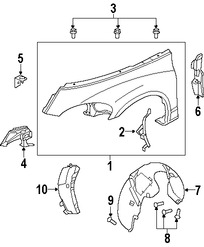 Foto de Guardafango Original para Chrysler PT Cruiser 2005 2006 Marca CHRYSLER Nmero de Parte 5139960AB