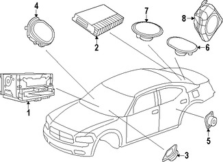 Foto de Altavoz Original para Dodge Charger   Chrysler 300 Chrysler  Jeep Grand Cherokee Marca CHRYSLER Nmero de Parte 68043032AC