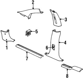 Foto de Clip de Panel de Moldura Pilar A Original para Chrysler Concorde Chrysler LHS Chrysler 300M Dodge Intrepid Marca CHRYSLER Nmero de Parte 6504563